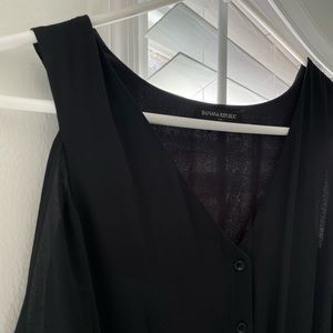 Banana Republic little black dress with cold shoulder sleeves